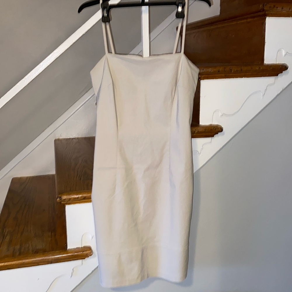 Charlotte Russe Nude spaghetti strap Dress zip up back Size Medium